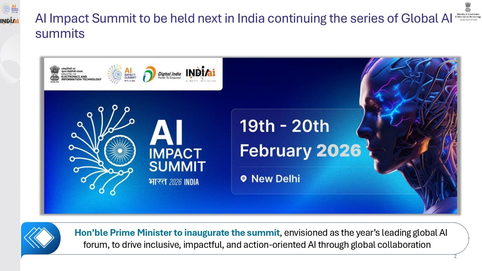 India to host AI Impact Summit 2026: 19–20 February 2026