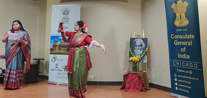 The Consulate General of India, Chicago in association with the Bengali Association of Greater Chicago celebrated the birth anniversary of Gurudev Rabindranath Tagore on 14 May 2023. 